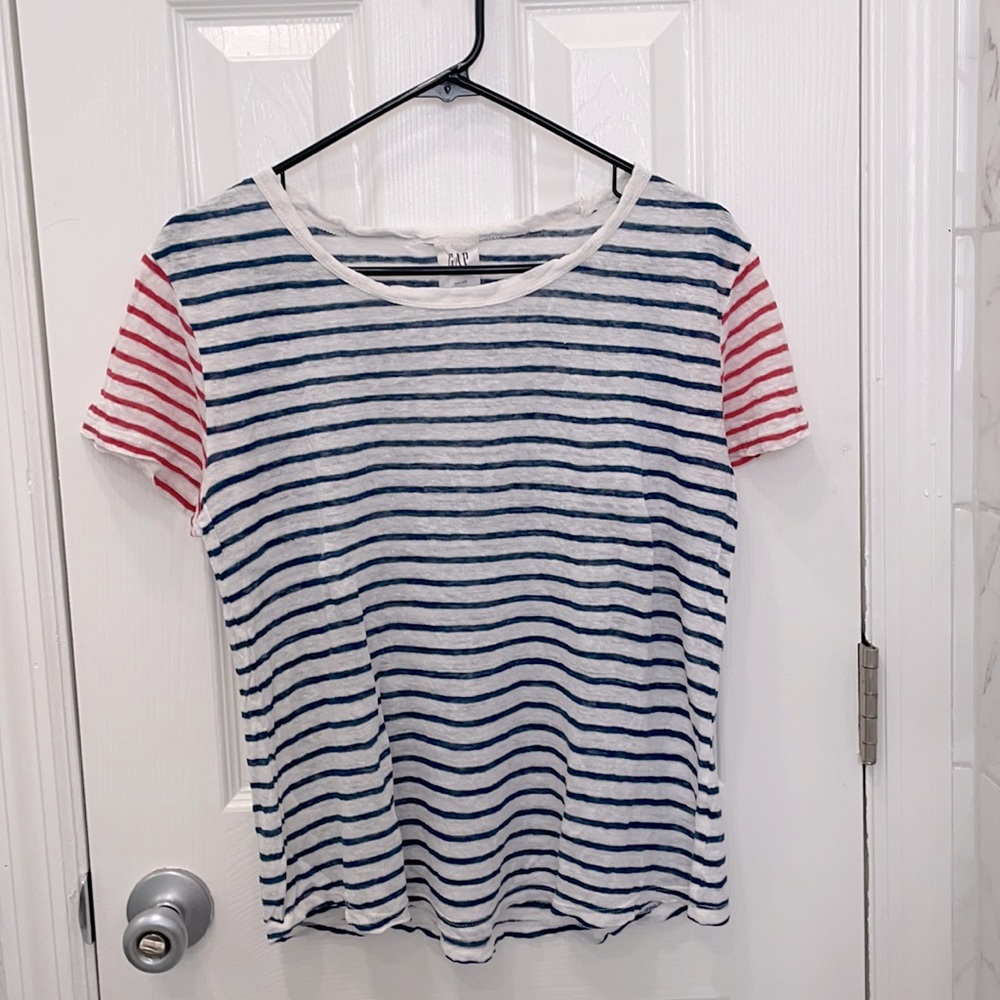 100% linen GAP striped tee